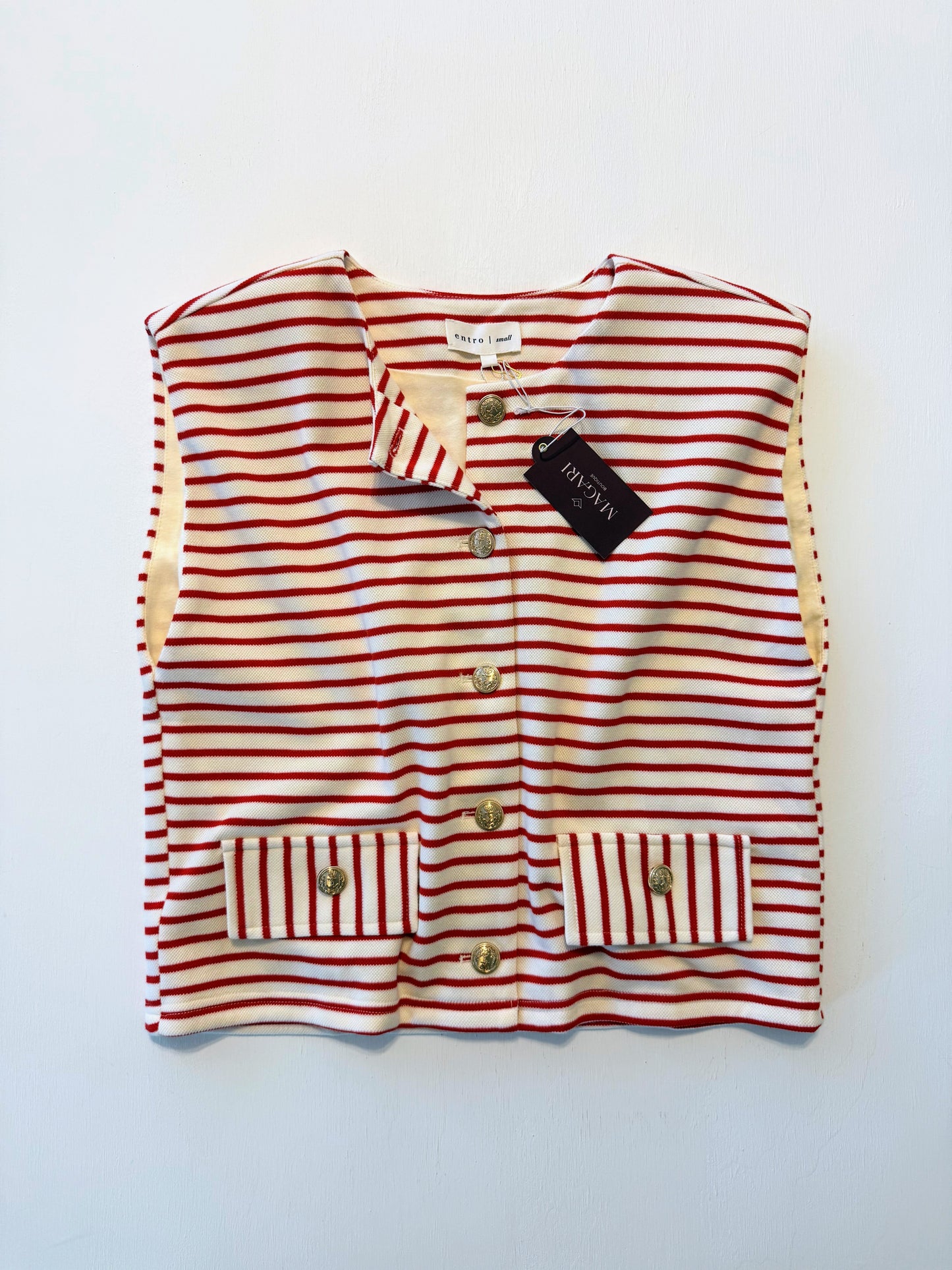 Marietta Striped Sleeveless Vest