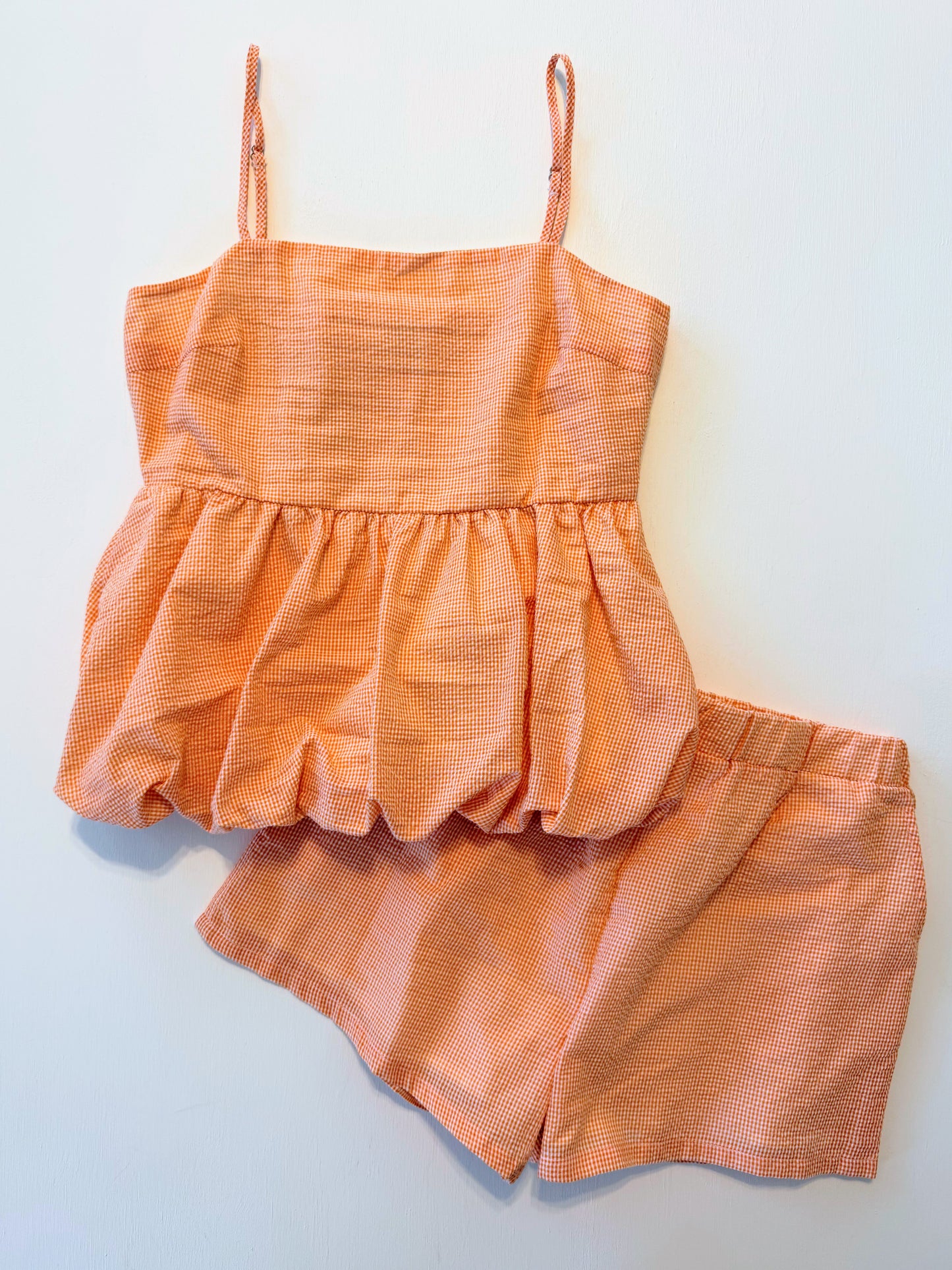Marilyn Gingham Bubble Tank & Shorts Set