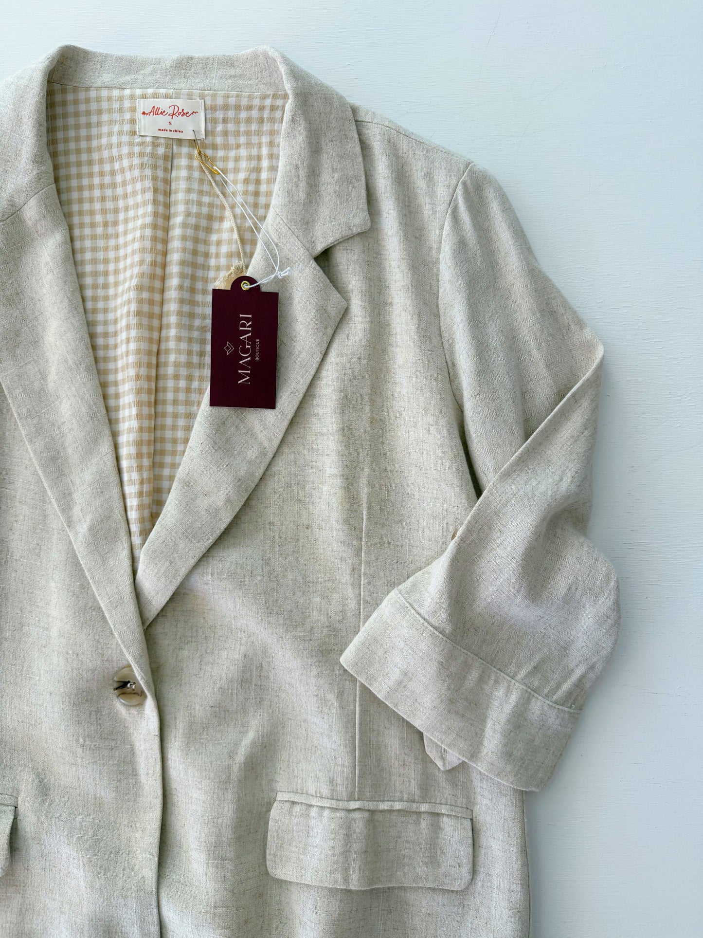 Dawson Front Button Linen Blazer