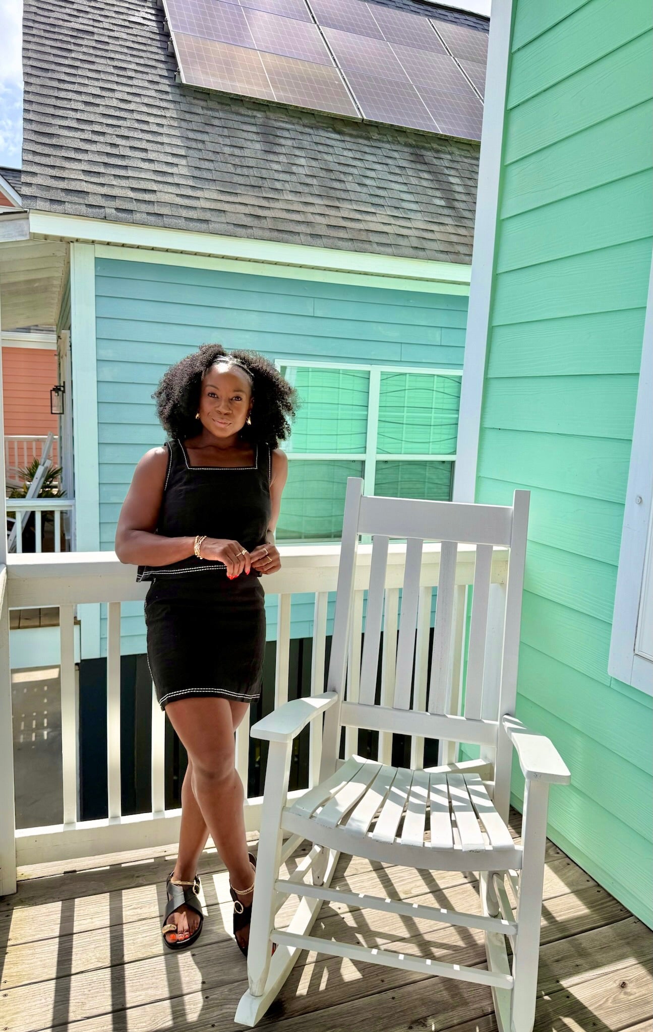 Allison Contrast Stitch Linen Skirt