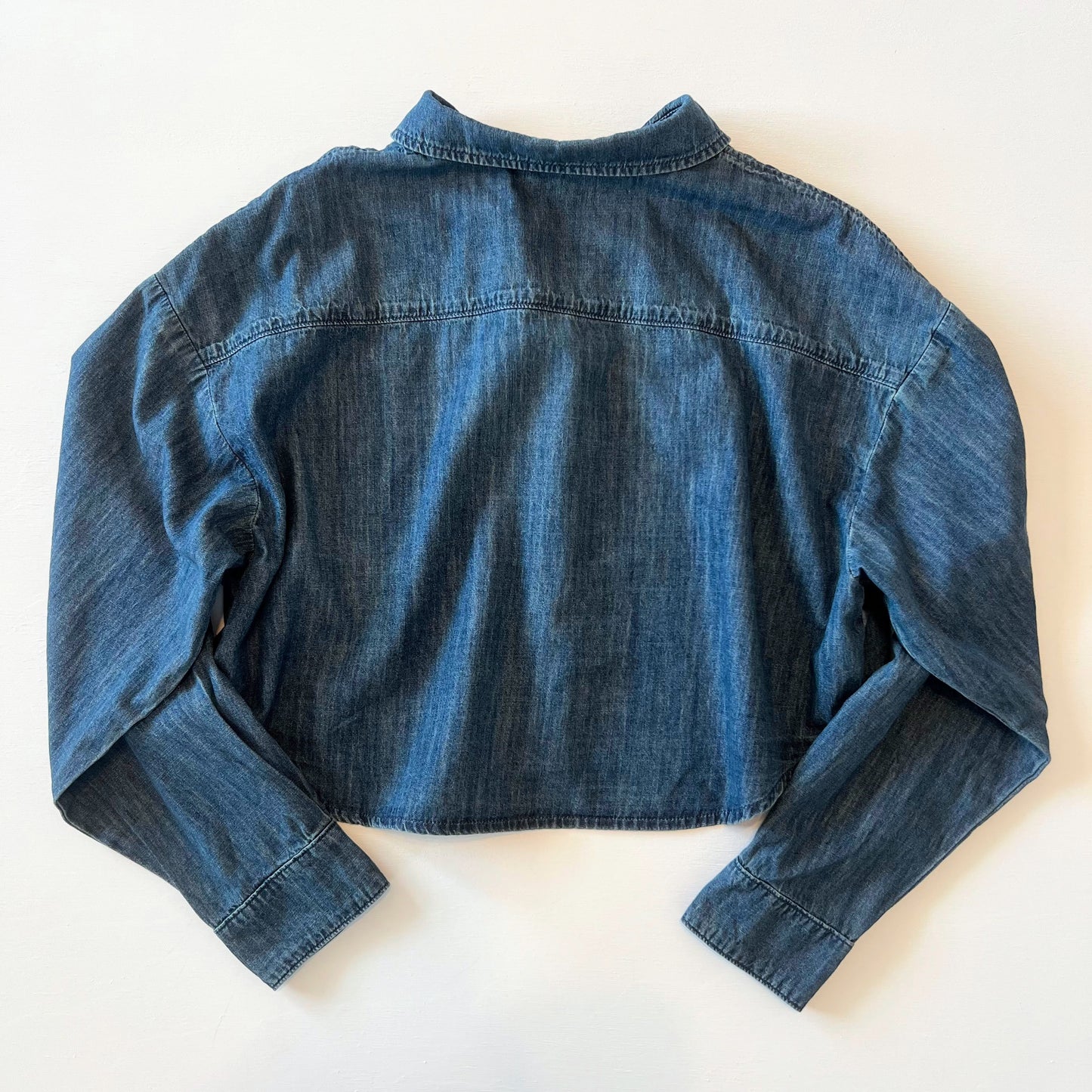 Mona Cropped Denim Button Down