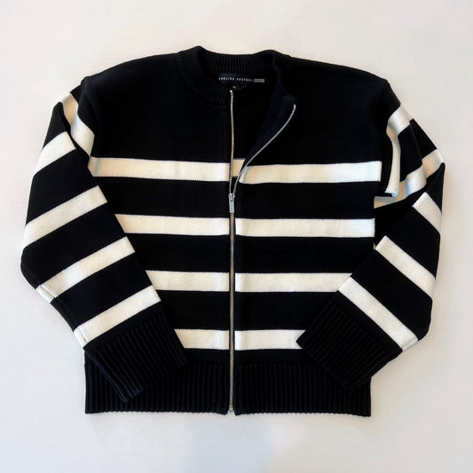 Ashton Striped Zip Up Sweater