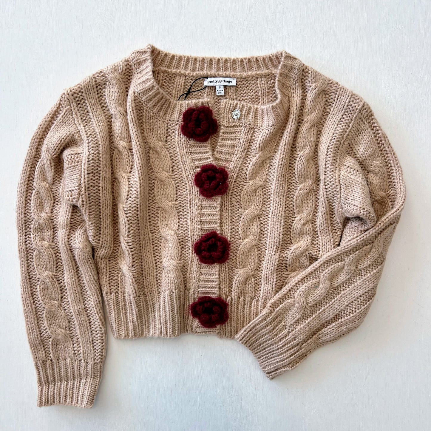 Rose Snap Button Cardigan