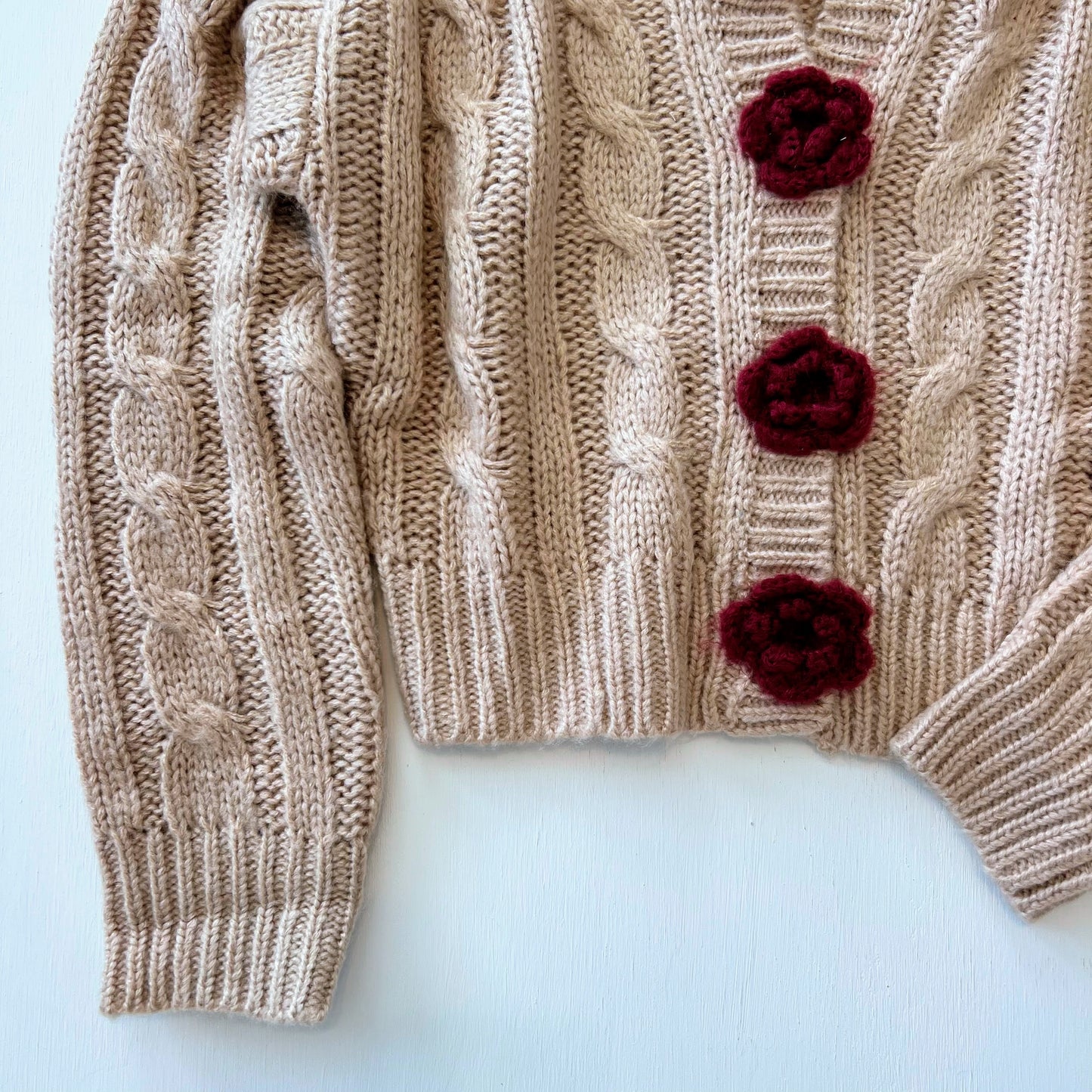 Rose Snap Button Cardigan